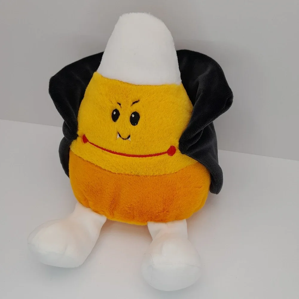 Gigglescape Candy Corn Vampire Plush Halloween Stuffed Toy Orange Yellow Black